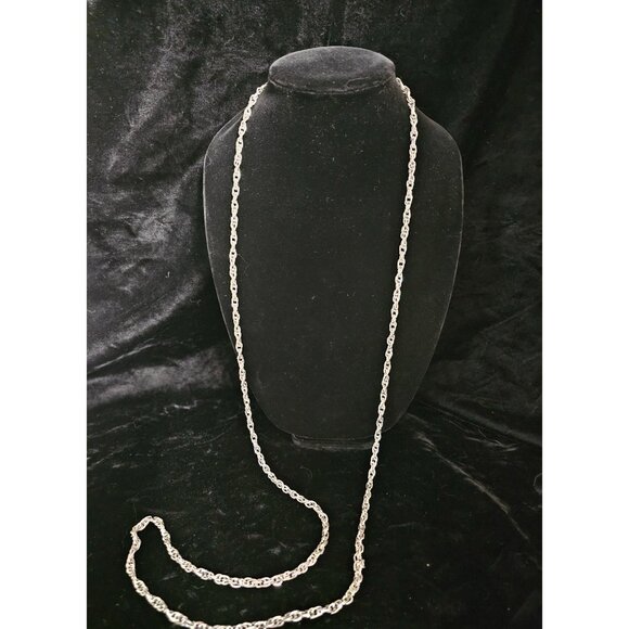 Long Monet silver rope chain - Picture 3 of 5
